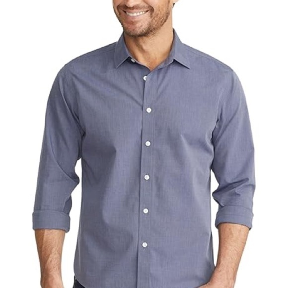 Untuckit Wrinkle-Free Pio Cesare Shirt in Blue Long Sleeve Button Down - Picture 1 of 12